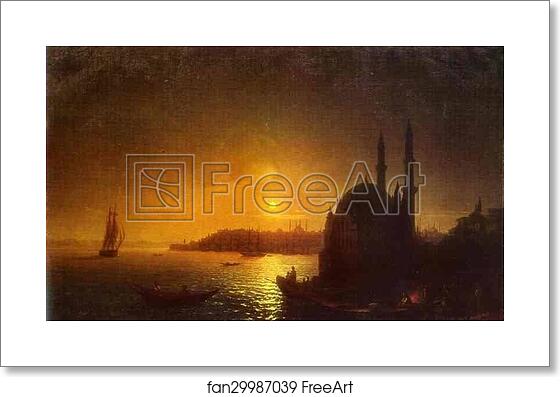 Free art print of View of Constantinople by Moonlight by Ivan Aivazovsky Free art print of View of Constantinople by Moonlight by Ivan Aivazovsky