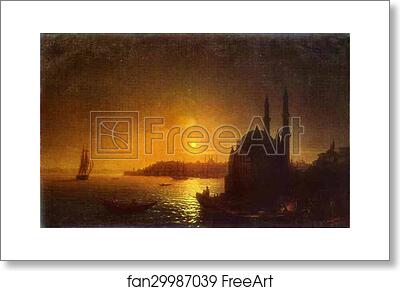 Free art print of View of Constantinople by Moonlight by Ivan Aivazovsky