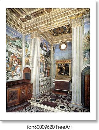 Free art print of View of the chapel, cycle of frescoes by Benozzo Gozzoli