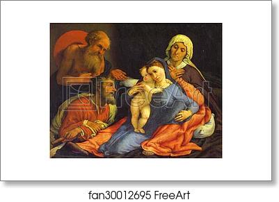 Free art print of Madonna and Child with St. Jerome, St. Joseph and St. Anne by Lorenzo Lotto