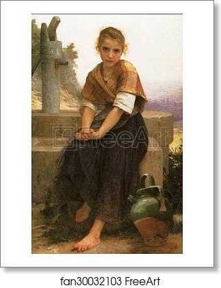 Free art print of The Broken Pitcher by William-Adolphe Bouguereau