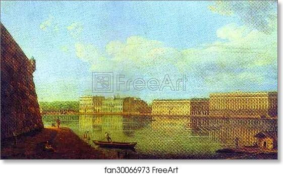 Free art print of View of the Palace Sea-Front from the Fortress of St. Peter and Paul by Fedor Alekseev