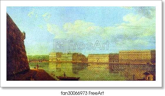Free art print of View of the Palace Sea-Front from the Fortress of St. Peter and Paul by Fedor Alekseev