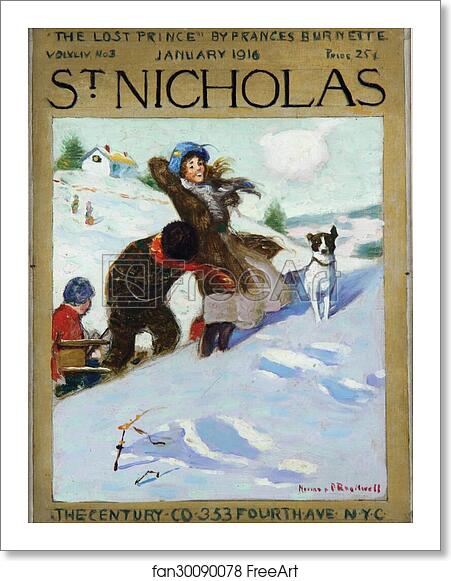 Free art print of Girl in Snow With Dog by Norman Rockwell Free art print of Girl in Snow With Dog by Norman Rockwell