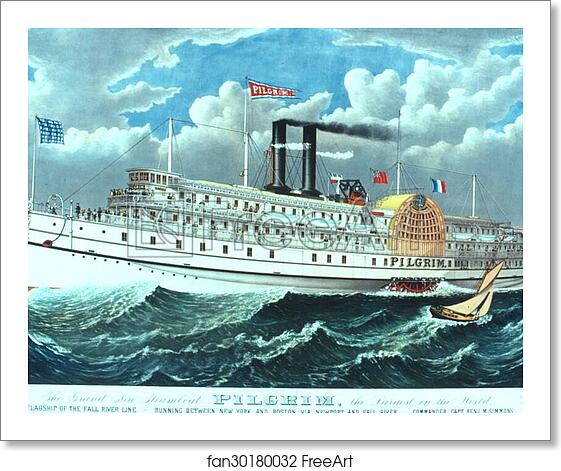 Free art print of The Steamer Pilgrim, part of the "old" Fall River Line. by Currier & Ives Free art print of The Steamer Pilgrim, part of the "old" Fall River Line. by Currier & Ives