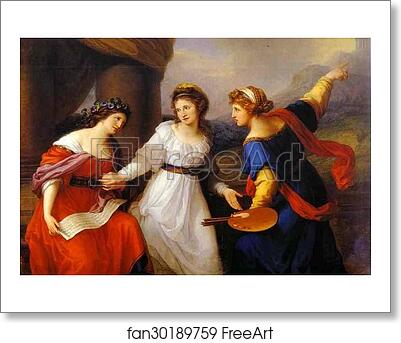 Free art print of Self-Portrait Hesitating Between the Arts of Music and Painting by Angelica Kauffman