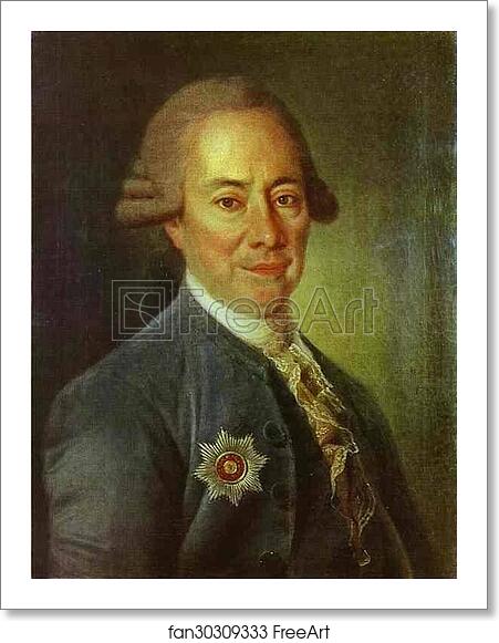 Free art print of Portrait of P. V. Bakunin by Dmitry Levitzky