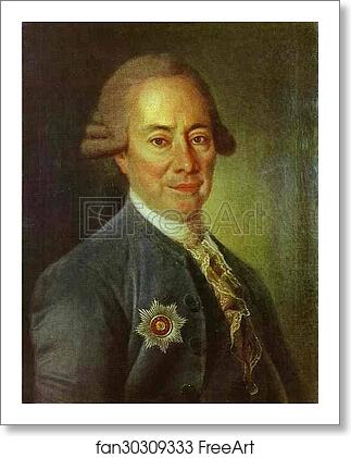 Free art print of Portrait of P. V. Bakunin by Dmitry Levitzky