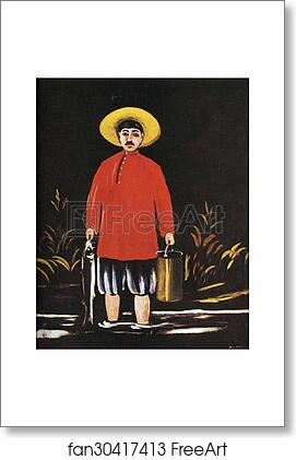 Free art print of Fisherman in a Red Shirt by Niko Pirosmani