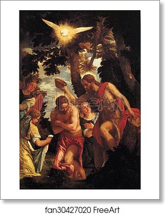 Free art print of The Baptism of Christ by Paolo Veronese