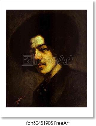 Free art print of Portrait of Whistler with Hat by James Abbott Mcneill Whistler