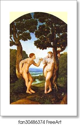 Free art print of Adam and Eve by Jan Van Scorel