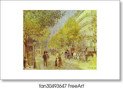 Free art print of The Great Boulevards by Pierre-Auguste Renoir