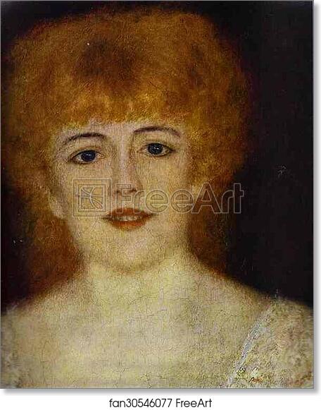 Free art print of Portrait of the Actress Jeanne Samary. Detail by Pierre-Auguste Renoir