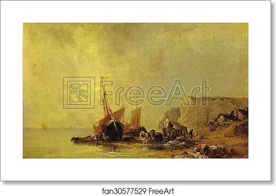Free art print of Boats by the Shores of Normandy by Richard Parkes Bonington Free art print of Boats by the Shores of Normandy by Richard Parkes Bonington