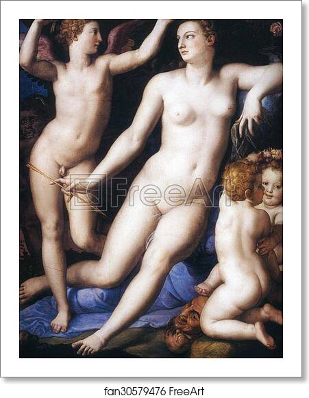 Free art print of Venus and Cupid with Two Amoretti and Jealousy by Agnolo Bronzino