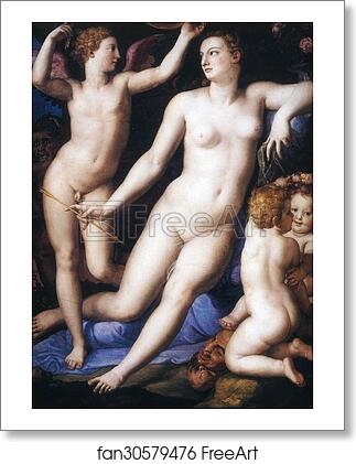 Free art print of Venus and Cupid with Two Amoretti and Jealousy by Agnolo Bronzino