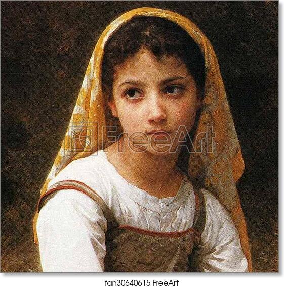 Free art print of Meditation. Detail by William-Adolphe Bouguereau
