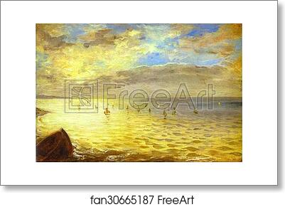 Free art print of The Sea from the Heights of Dieppe by Eugène Delacroix