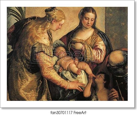 Free art print of The Holy Family with St.Barbara and the Young St. John the Baptist by Paolo Veronese Free art print of The Holy Family with St.Barbara and the Young St. John the Baptist by Paolo Veronese