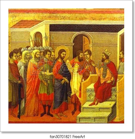 Free art print of Maestà (back, central panel) Jesus Before King Herod by Duccio Di Buoninsegna Free art print of Maestà (back, central panel) Jesus Before King Herod by Duccio Di Buoninsegna