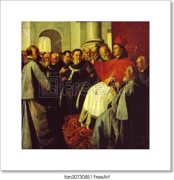 Free art print of St. Bonaventura at the Council of Lyons by Francisco De Zurbarán