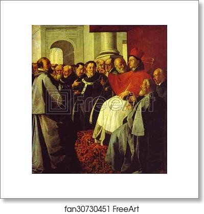 Free art print of St. Bonaventura at the Council of Lyons by Francisco De Zurbarán