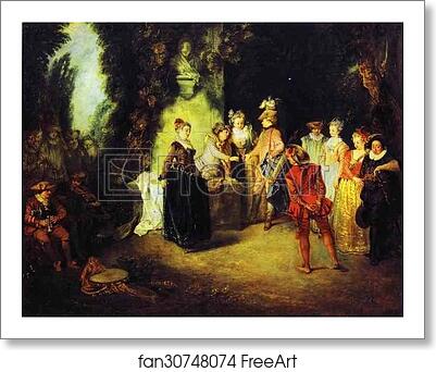 Free art print of Love in the French Theater by Jean-Antoine Watteau