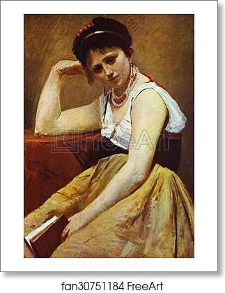Free art print of Interrupted Reading by Jean-Baptiste-Camille Corot