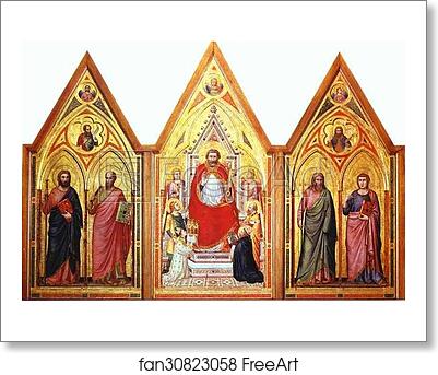 Free art print of Stefaneschi Polyptych. Side showing St. Peter by Giotto