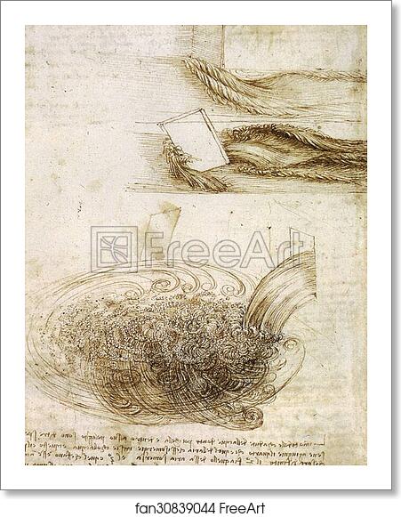 Free art print of Studies of Water passing Obstacles and falling (c. 1508 - 1509) by Leonardo Da Vinci Free art print of Studies of Water passing Obstacles and falling (c. 1508 - 1509) by Leonardo Da Vinci