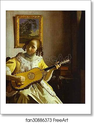 Free art print of The Guitar Player by Jan Vermeer