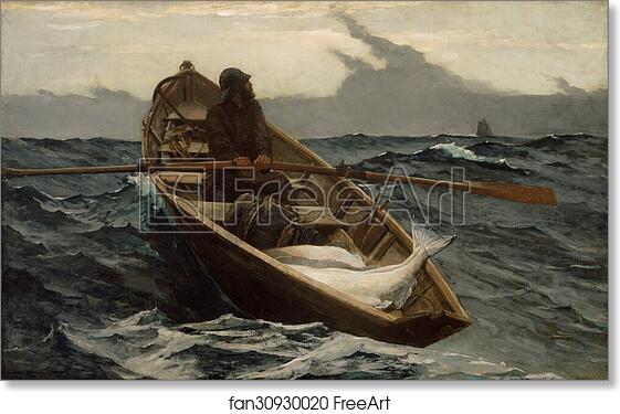 Free art print of The Fog Warning / Halibut Fishing by Winslow Homer