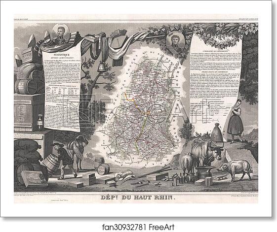 Free art print of Dept. du Haut-Rhin. by Victor Jules Levasseur