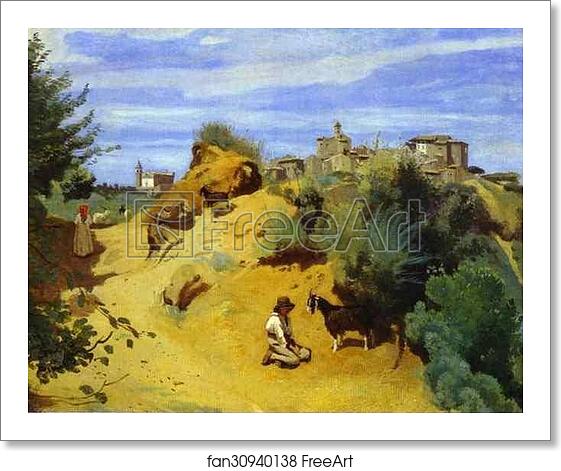 Free art print of Genzano. Goatherd and View of a Village by Jean-Baptiste-Camille Corot Free art print of Genzano. Goatherd and View of a Village by Jean-Baptiste-Camille Corot