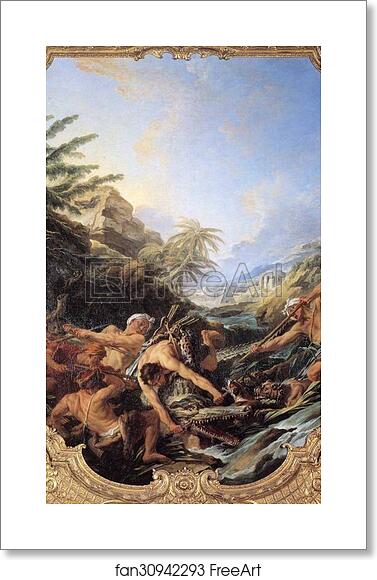 Free art print of The Crocodile Hunt by François Boucher Free art print of The Crocodile Hunt by François Boucher