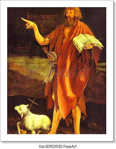 Free art print of The Crucifixion. Detail. St. John the Baptist by Matthias Grünewald Free art print of The Crucifixion. Detail. St. John the Baptist by Matthias Grünewald