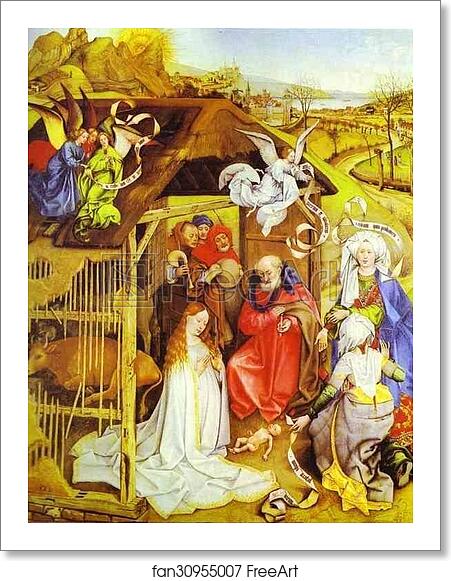 Free art print of Nativity by Robert Campin (Master Of Flemalle)