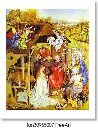 Free art print of Nativity by Robert Campin (Master Of Flemalle)