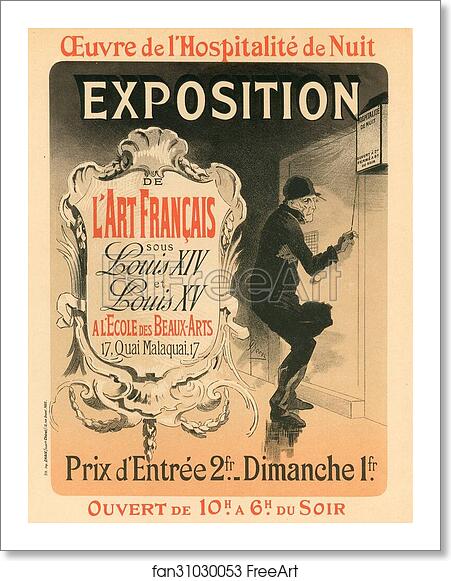 Free art print of L'oeuvre de l'Hospitalité de Nuit by Jules Chéret