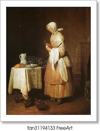 Free art print of The Attentive Nurse by Jean-Baptiste-Simeon Chardin