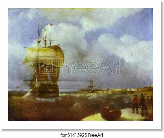 Free art print of The Great Roads at Kronstadt by Ivan Aivazovsky