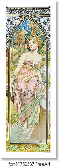 Free art print of Morning Awakening by Alphonse Mucha Free art print of Morning Awakening by Alphonse Mucha