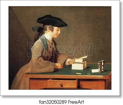 Free art print of The House of Cards by Jean-Baptiste-Simeon Chardin