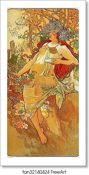 Free art print of Autumn by Alphonse Mucha Free art print of Autumn by Alphonse Mucha