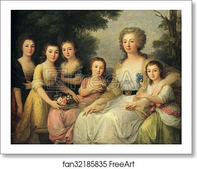Free art print of Portrait of Countess A. S. Protasova with Her Nieces by Angelica Kauffman