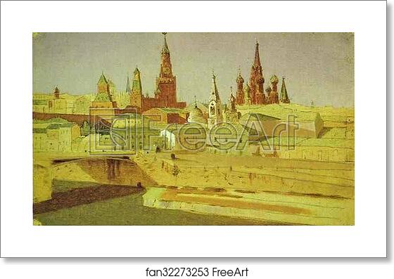 Free art print of View of the Moskvoretsky Bridge, the Kremlin and the Pokrovsky Cathedral by Arkhip Kuinji Free art print of View of the Moskvoretsky Bridge, the Kremlin and the Pokrovsky Cathedral by Arkhip Kuinji