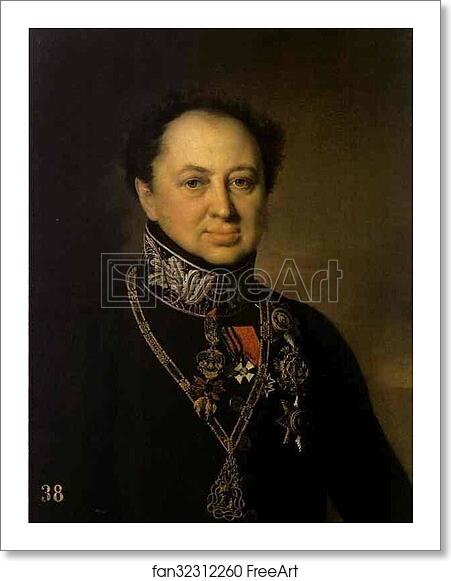 Free art print of Portrait of D. P. Tatishchev by Vasily Tropinin