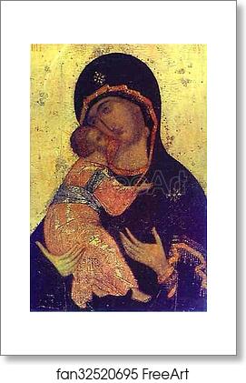 Free art print of The Virgin of Vladimir. Detail by Andrei Rublev