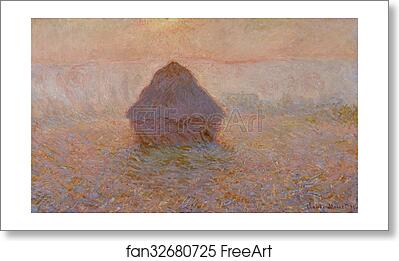Free art print of Grainstack, Sun in the Mist by Claude Monet Free art print of Grainstack, Sun in the Mist by Claude Monet